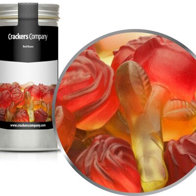 Rosas de chicle de frutas, Rosas Rojas PU con 40 piezas. Ud. Contenido de 110 g por pieza.