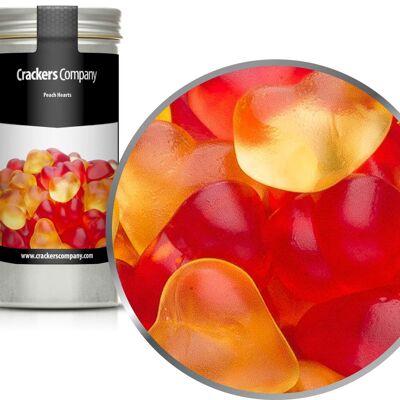 Coeurs de gomme aux fruits de pêche, Peach Hearts PU avec 40 pièces. toi. Contenu de 140 g par pièce.