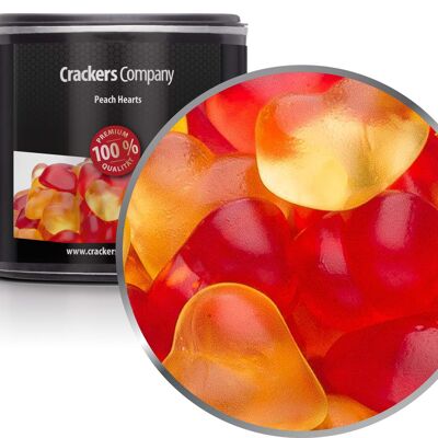 Coeurs de gomme aux fruits de pêche, Peach Hearts PU avec 36 pièces. toi. Contenu de 140 g par pièce.