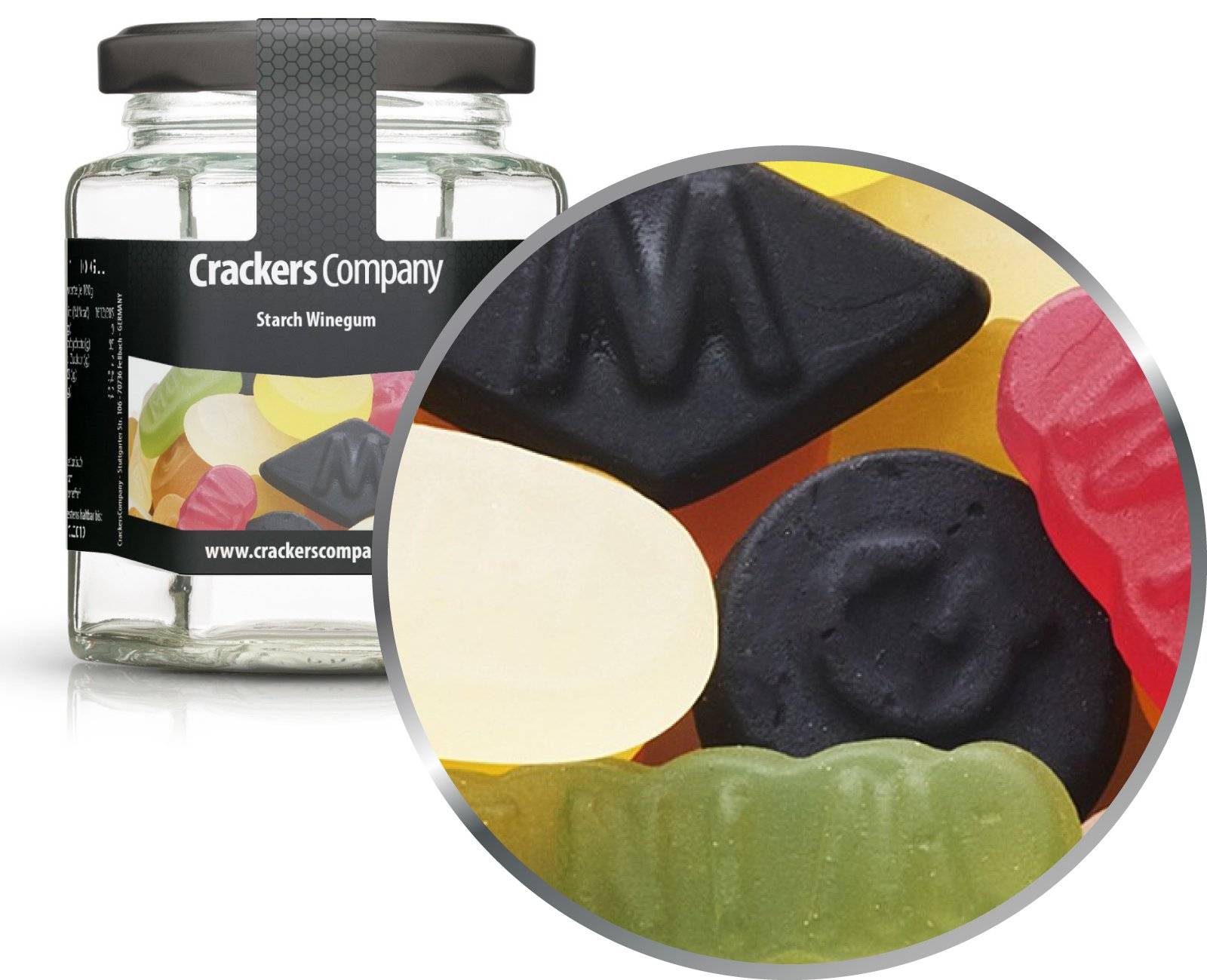 Gomma al vino, Starch Winegum PU con 25 pezzi. u. Contenuto 140 g per pezzo.