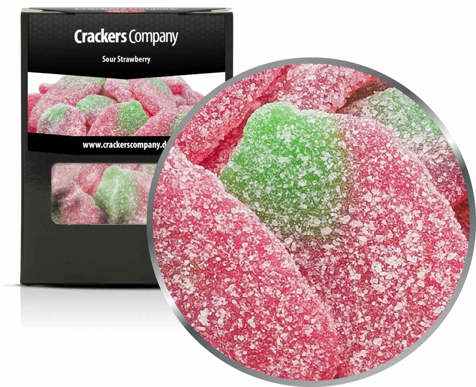 Gommose alla fragola acida, Sour Strawberry PU con 32 pezzi. u. Contenuto 110 g per pezzo.