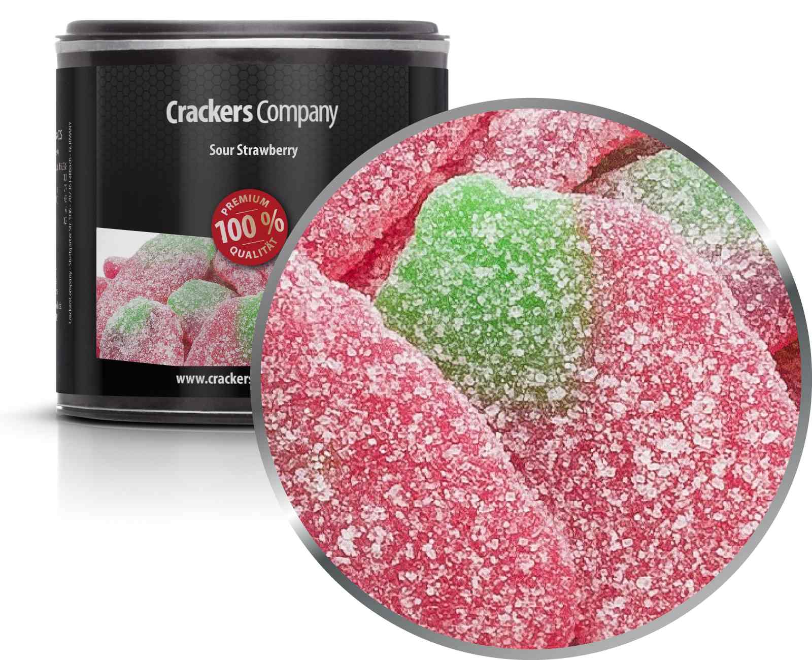 Gomitas de fresa ácida, Fresa Ácida PU con 36 piezas. Ud. Contenido de 110 g por pieza.