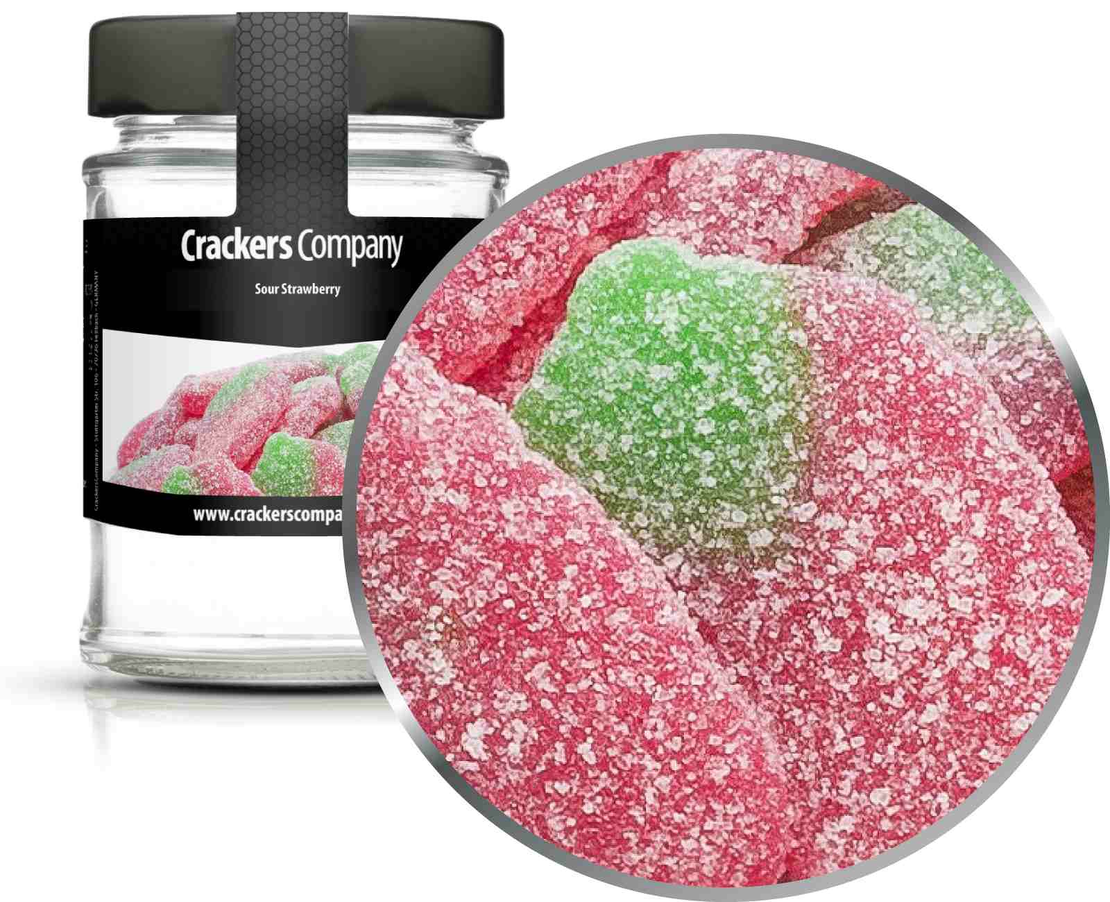 Gommose alla fragola acida, Sour Strawberry PU con 45 pezzi. u. Contenuto 110 g per pezzo.