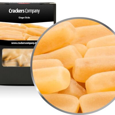 Bâtonnets de caoutchouc au gingembre, Ginger Sticks PU avec 32 pièces. toi. Contenu de 90 g par pièce.