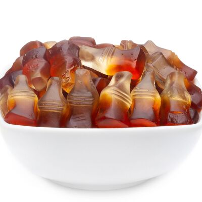 Chicle de fruta Cola sin azúcar, Botellas de Cola PU sin azúcar con 1 pieza. Ud. Contenido de 3000 g por pieza.