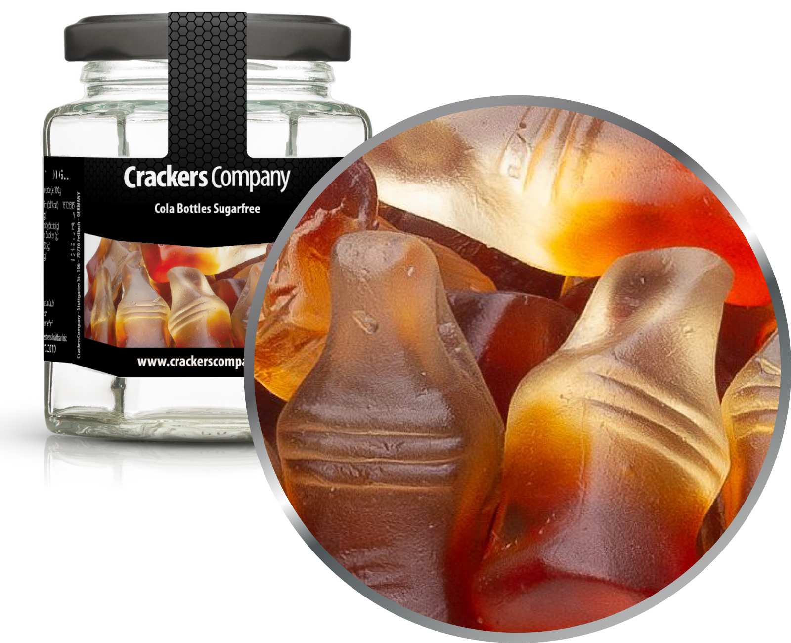 Zuckerfreie Cola Fruchtgummi, Cola Bottles Sugarfree VPE mit 25 Stk. u. 120g Inhalt je St