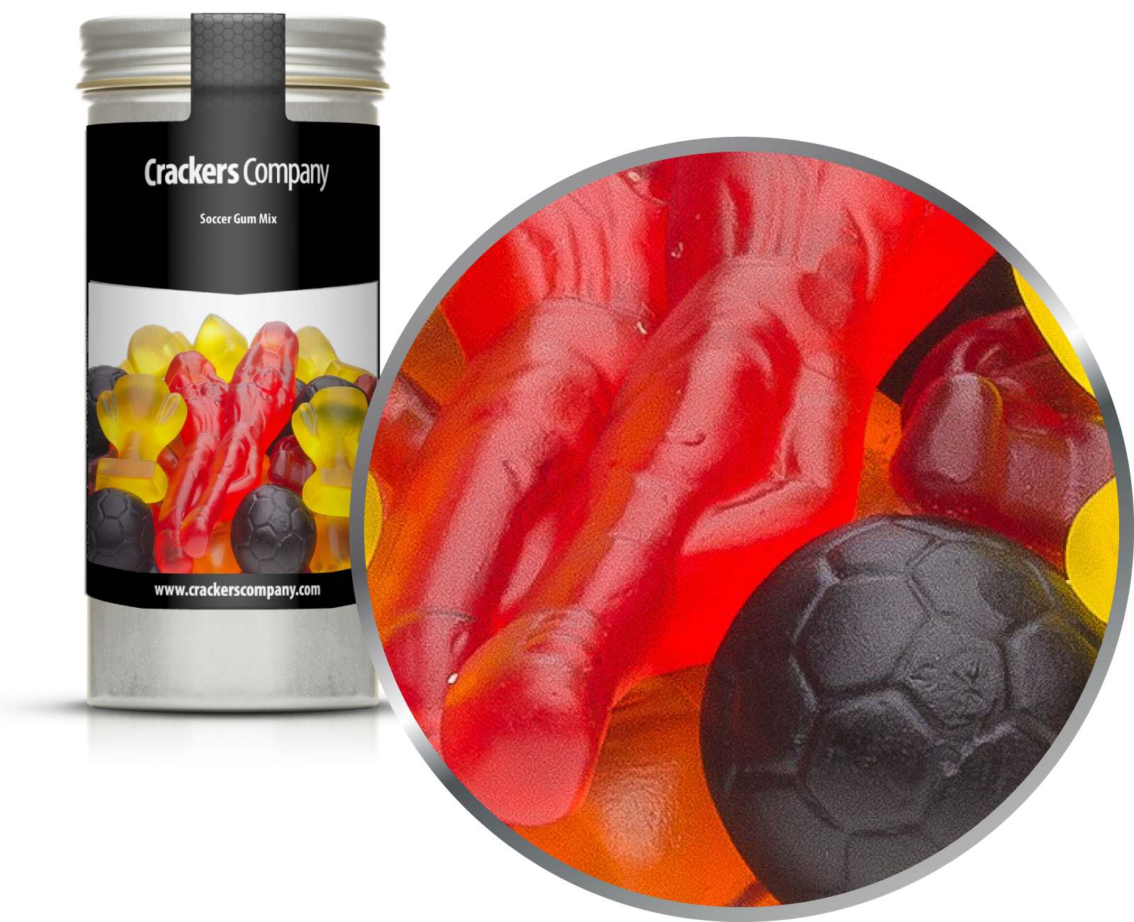 Gomme alla frutta da calcio, Soccer Gum Mix PU con 40 pezzi. u. Contenuto 110 g per pezzo.