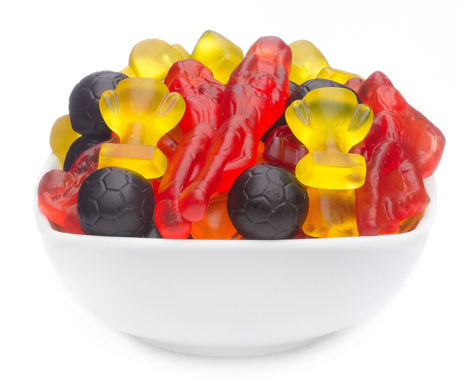 Gomas de fruta de fútbol, ​​Soccer Gum Mix PU con 1 pieza. Ud. Contenido de 3000 g por pieza.