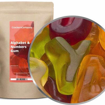 Fruchtgummi Alphabet & Zahlen, Alphabet & Numbers Gum VPE mit 8 Stk. u. 800g Inhalt je Stk