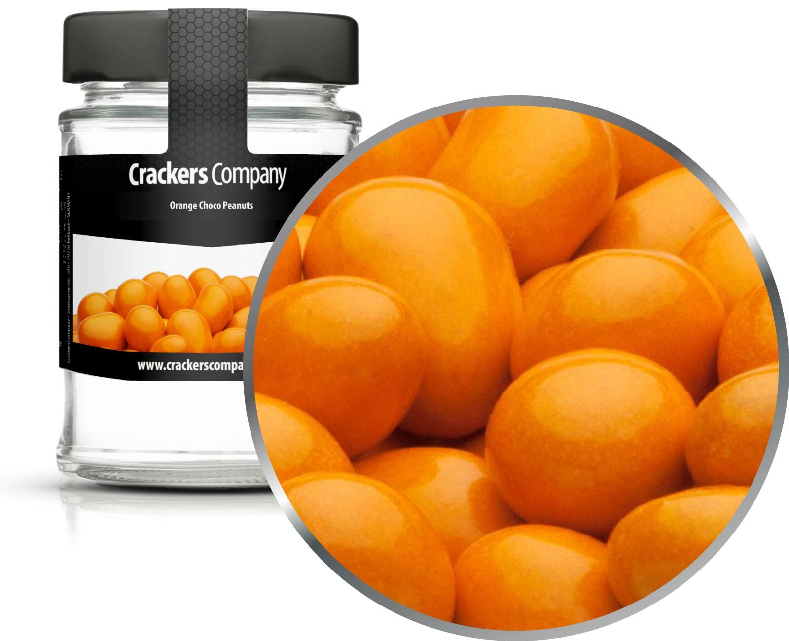 Arachidi al cioccolato colorate, Arachidi al cioccolato all'arancia PU con 45 pezzi. u. Contenuto 110 g per pezzo.