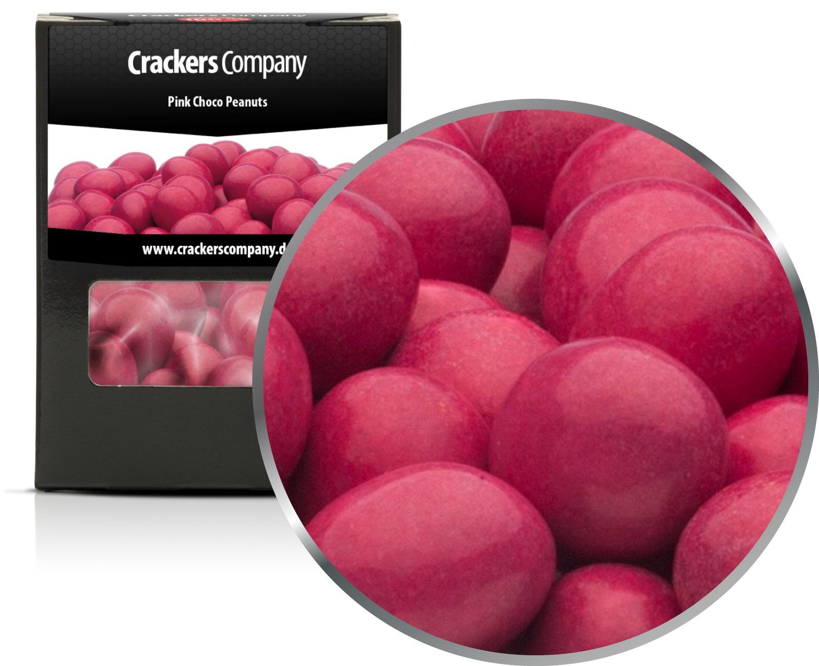 Cacahuetes de chocolate de colores, Pink Choco Peanuts PU con 32 piezas. Ud. Contenido de 110 g por pieza.