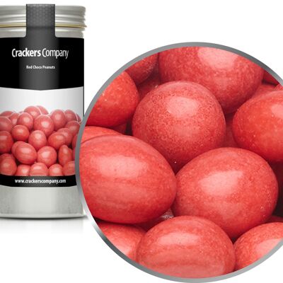 Cacahuètes au chocolat colorées, Red Choco Peanuts PU avec 40 pièces. toi. Contenu de 110 g par pièce.