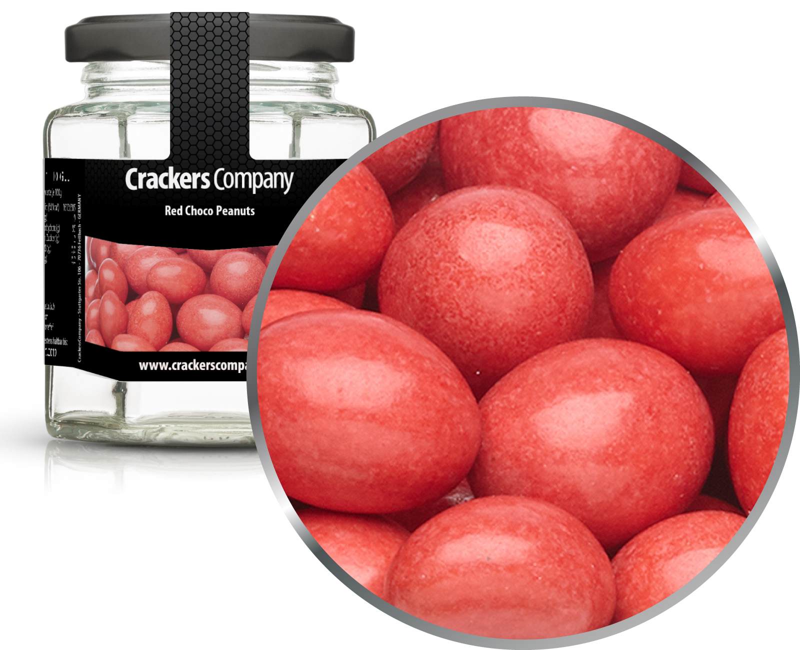 Cacahuetes de chocolate de colores, Red Choco Peanuts PU con 25 piezas. Ud. Contenido de 110 g por pieza.