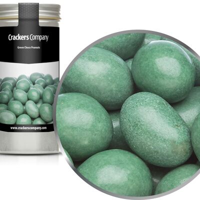 Cacahuètes au chocolat colorées, Green Choco Peanuts PU avec 40 pièces. toi. Contenu de 110 g par pièce.