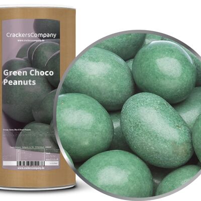 Cacahuètes au chocolat colorées, Green Choco Peanuts PU avec 9 pièces. toi. Contenu de 950 g par pièce.