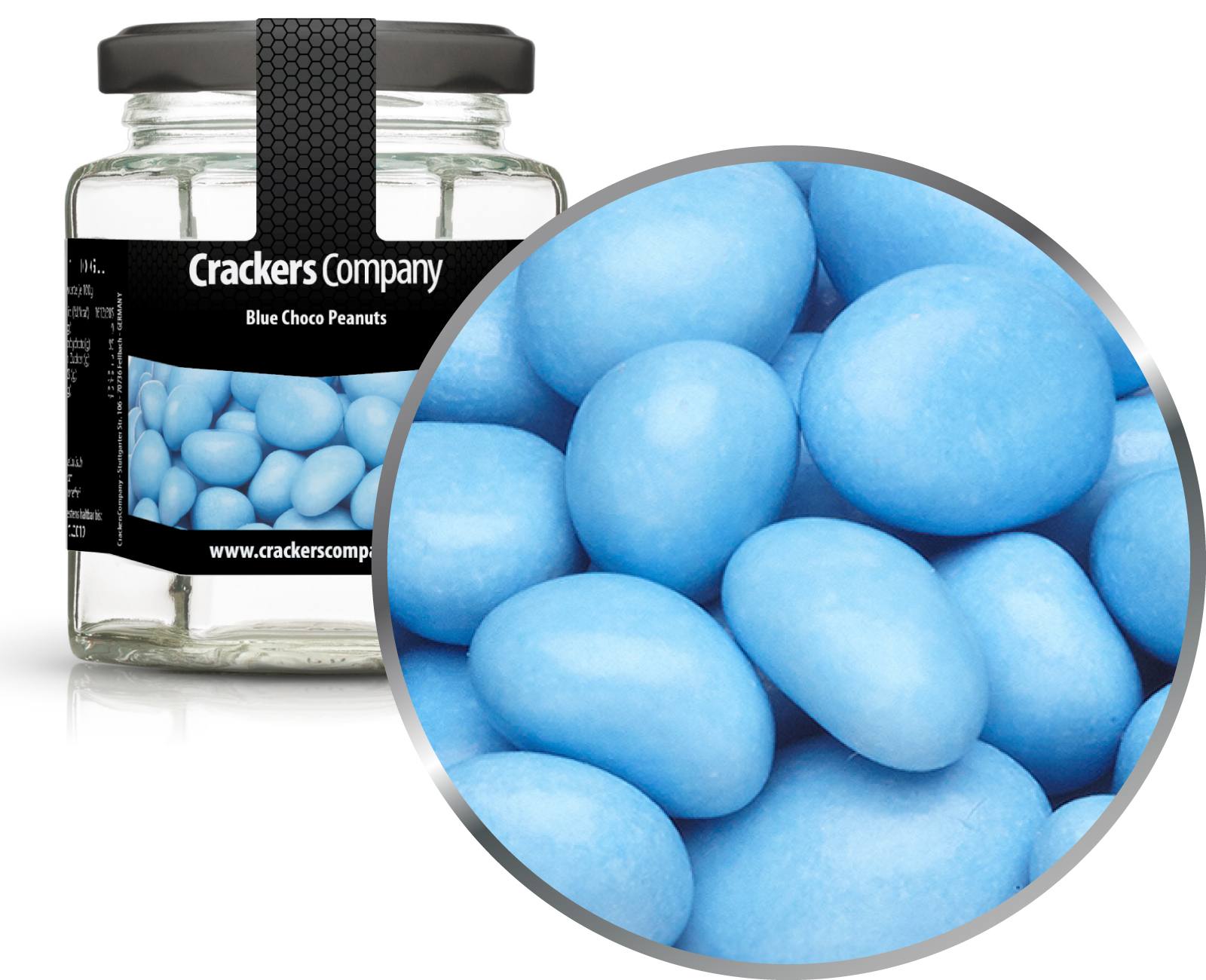 Bunte Schoko Erdnüsse, Blue Choco Peanuts VPE mit 25 Stk. u. 110g Inhalt je Stk.