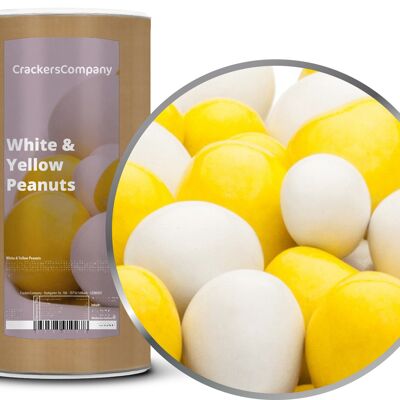 Cacahuètes colorées en chocolat, cacahuètes blanches et jaunes PU avec 9 pièces. toi. Contenu 950g par pièce