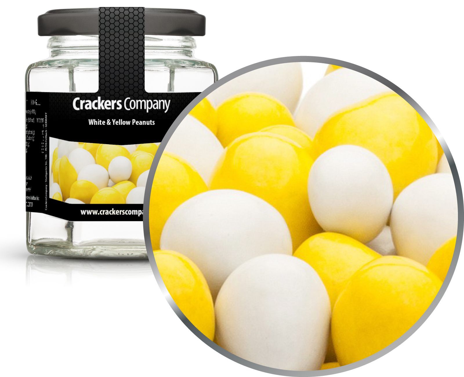 Bunte Schoko Erdnüsse, White & Yellow Peanuts VPE mit 25 Stk. u. 110g Inhalt je St