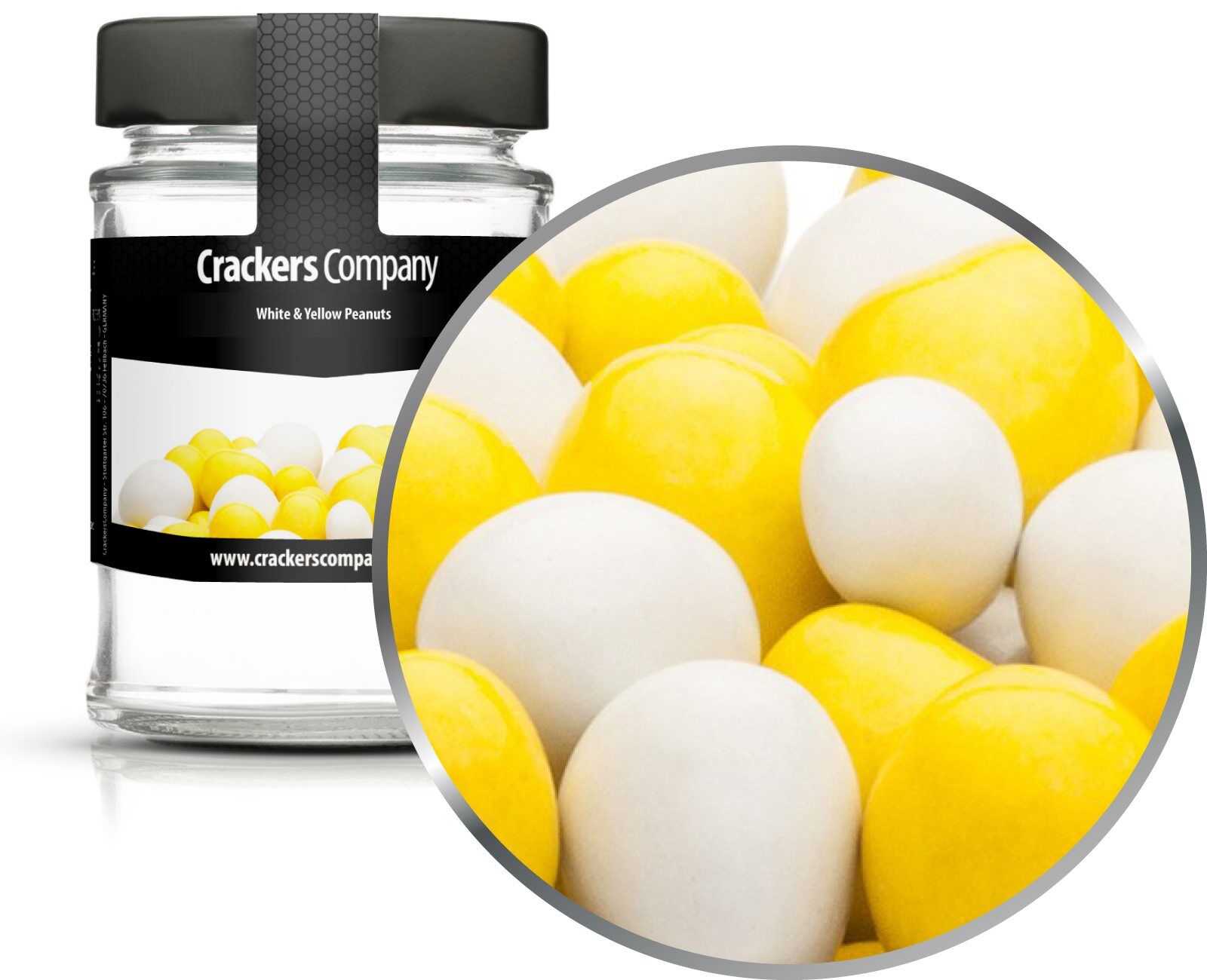 Arachidi di cioccolato colorate, arachidi bianche e gialle PU con 45 pezzi. u. Contenuto di 110 g per pezzo