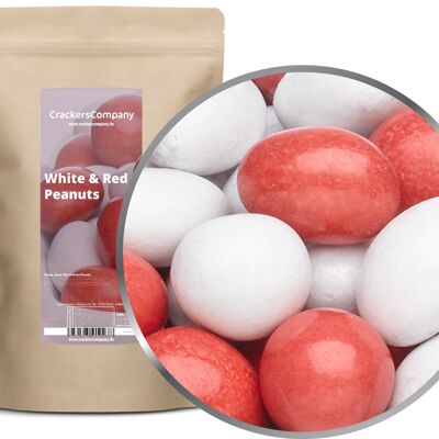 Arachidi di cioccolato colorate, arachidi bianche e rosse PU con 8 pezzi. u. Contenuto 750 g per pezzo.