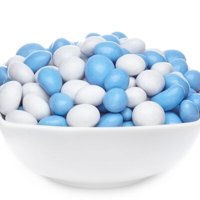 Arachidi di cioccolato colorate, arachidi bianche e blu PU con 1 pezzo. u. Contenuto 5000 g per pezzo.