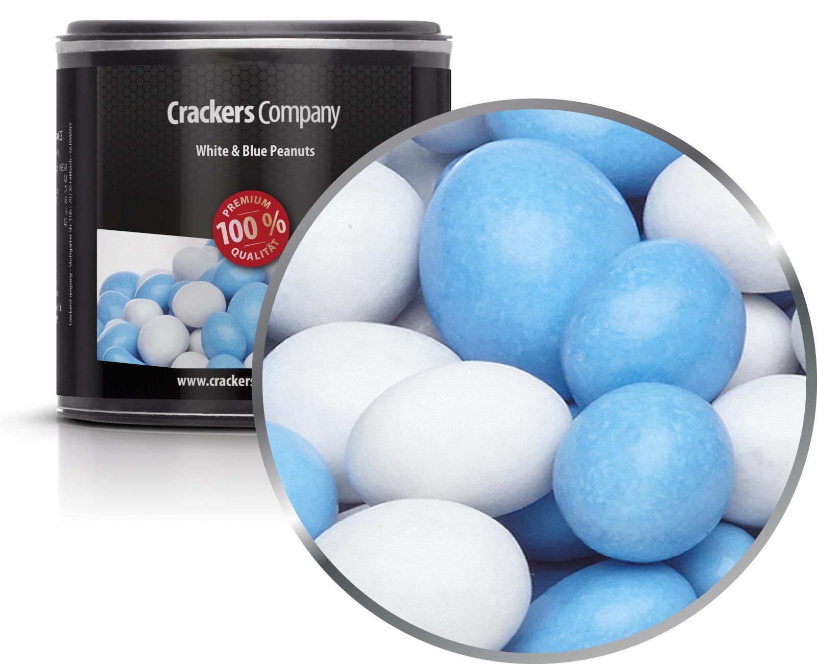 Arachidi di cioccolato colorate, arachidi bianche e blu PU con 36 pezzi. u. Contenuto 110 g per pezzo.