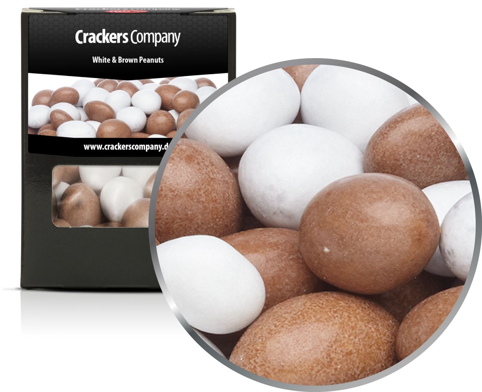 Bunte Schoko Erdnüsse, White & Brown Peanuts VPE mit 32 Stk. u. 110g Inhalt je Stk