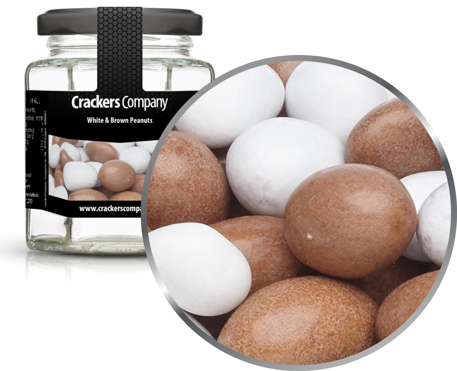 Bunte Schoko Erdnüsse, White & Brown Peanuts VPE mit 25 Stk. u. 110g Inhalt je Stk