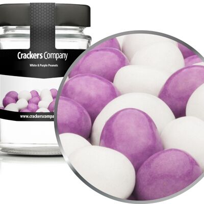 Cacahuètes colorées en chocolat, cacahuètes blanches et violettes PU avec 45 pièces. toi. Contenu de 110 g par pièce