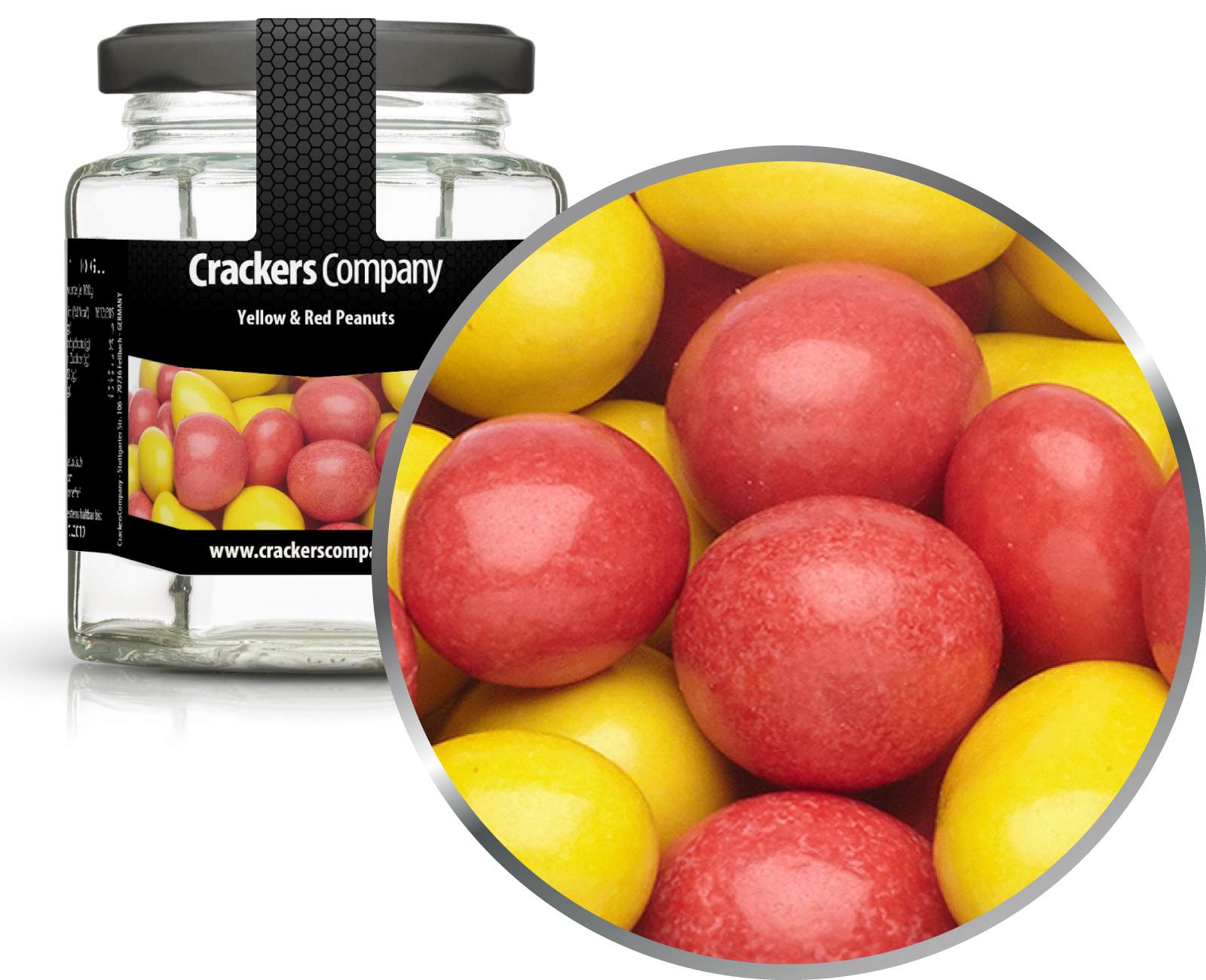 Bunte Schoko Erdnüsse, Yellow & Red Peanuts VPE mit 25 Stk. u. 110g Inhalt je Stk.