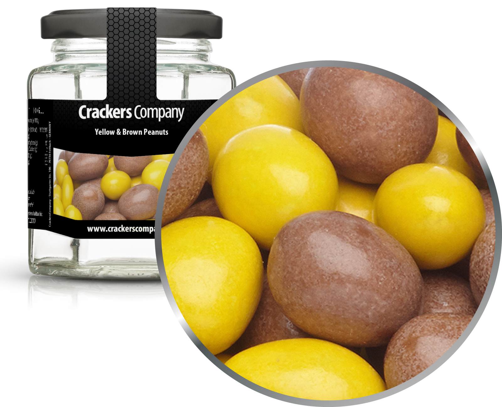 Arachidi di cioccolato colorate Arachidi gialle e marroni. Confezione da 25 pezzi. u. Contenuto di 110 g per pezzo