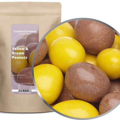 Arachidi di cioccolato colorate Arachidi gialle e marroni. Unità di elaborazione con 8 pezzi. u. Contenuto 750 g per pezzo
