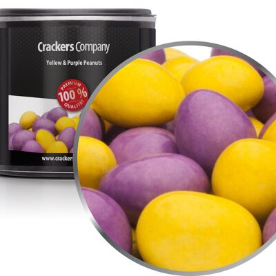Cacahuètes au chocolat colorées Cacahuètes jaunes et violettes. UE de 36 pièces. toi. 110 g de contenu par page