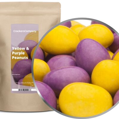Cacahuetes de chocolate coloridos Cacahuetes amarillos y morados. PU con 8 piezas. Ud. 750 g de contenido por pieza
