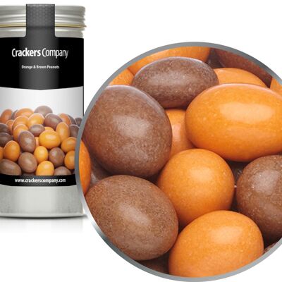 Cacahuètes au chocolat colorées, cacahuètes orange et brunes. UE de 40 pièces. toi. Contenu de 110 g par pièce