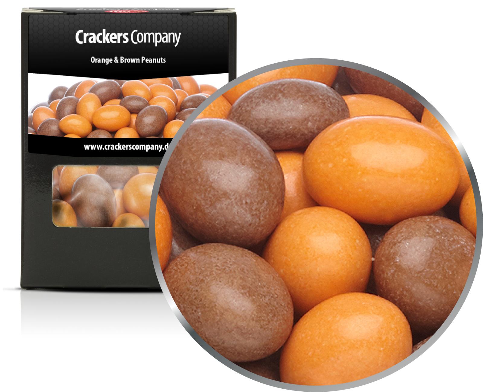 Arachidi di cioccolato colorate Arancioni e Arachidi marroni. Confezione da 32 pezzi. u. Contenuto di 110 g per pezzo