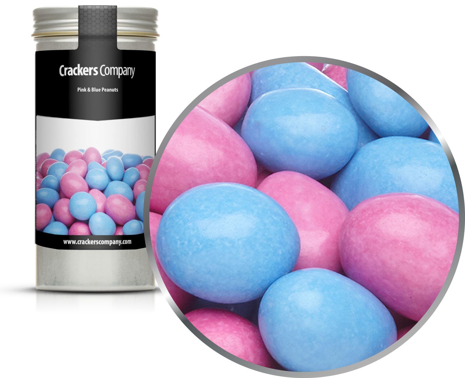 Bunte Schoko Erdnüsse Pink & Blue Peanuts. VPE mit 40 Stk. u. 110g Inhalt je Stk.
