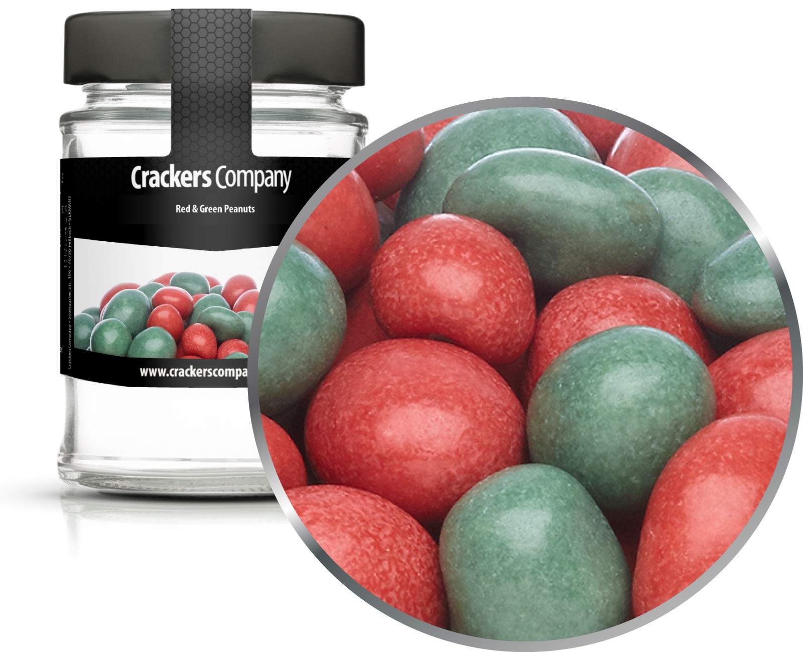 Arachidi di cioccolato colorate Arachidi rosse e verdi. Confezione da 45 pezzi. u. Contenuto 110 g per pezzo.