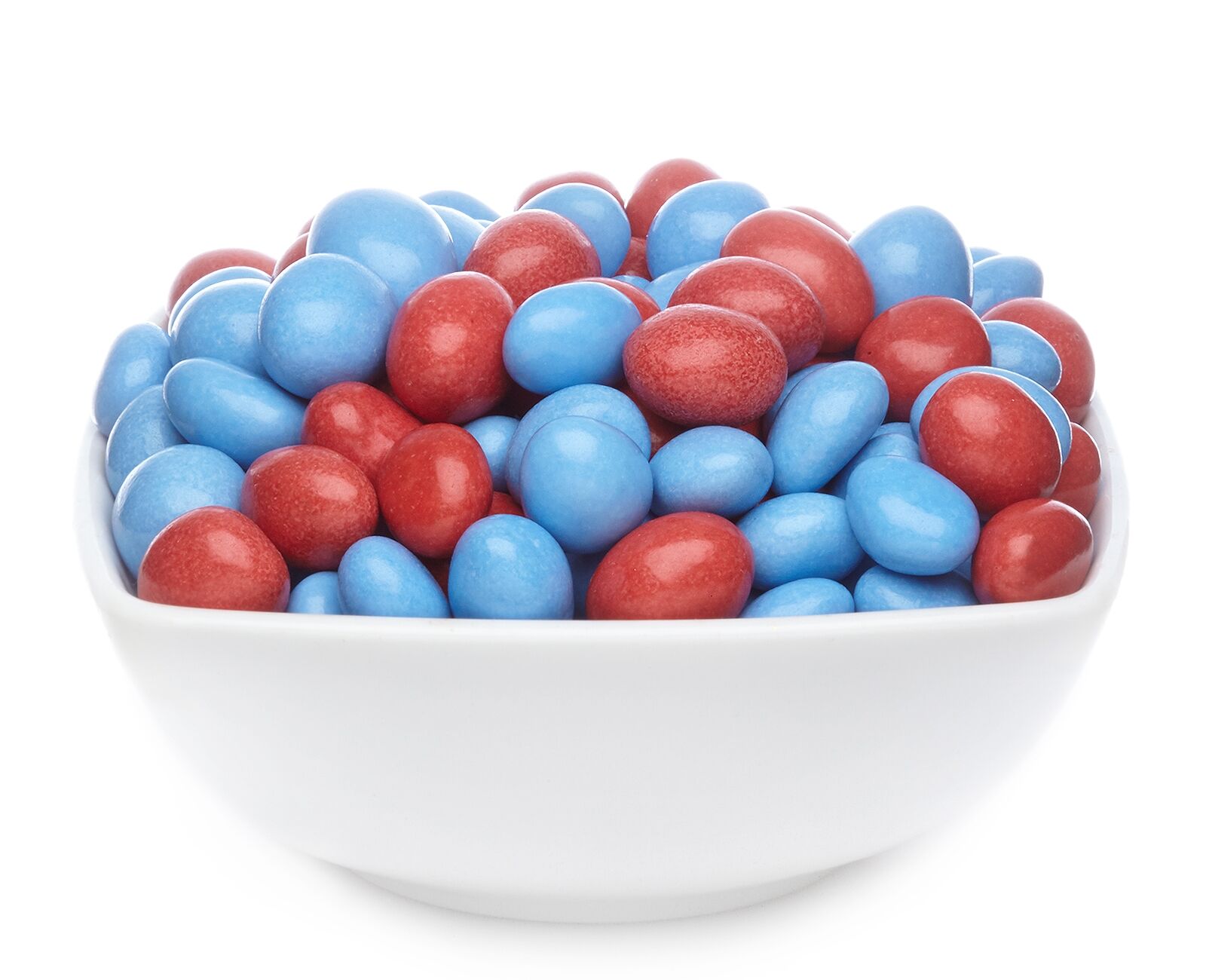 Arachidi di cioccolato colorate Arachidi rosse e blu. PU con 1 pezzo. u. Contenuto 5000 g per pezzo.