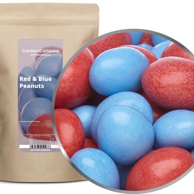 Cacahuètes au chocolat colorées Cacahuètes rouges et bleues. UE avec 8 pièces. toi. Contenu de 750 g par pièce.