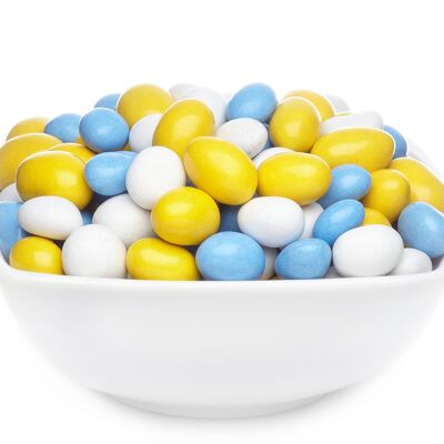 Arachidi di cioccolato colorate Arachidi bianche, gialle e blu. PU con 1 pezzo. u. Contenuto 5000 g