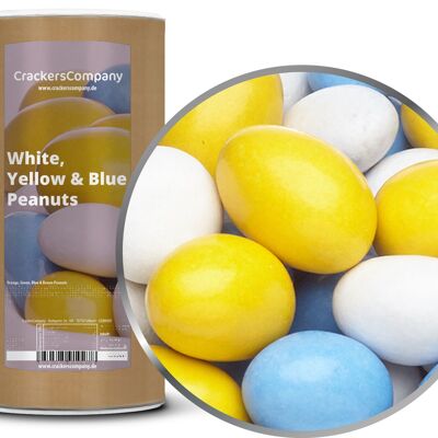 Cacahuètes au chocolat colorées Cacahuètes blanches, jaunes et bleues. UE avec 9 pièces. toi. contenu 950g