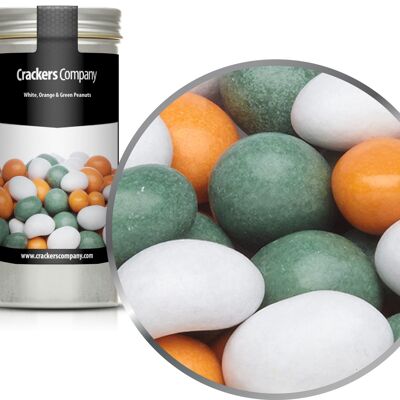 Cacahuètes colorées au chocolat Cacahuètes blanches, oranges et vertes. UE de 40 pièces. toi. contenu 110g