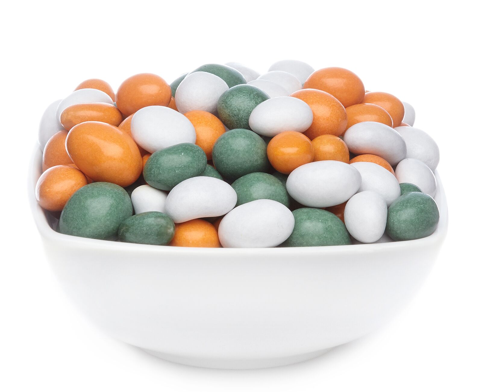 Bunte Schoko Erdnüsse White, Orange & Green Peanuts. VPE mit 1 Stk. u. 5000g Inhal