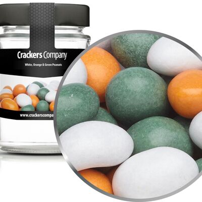 Cacahuètes colorées au chocolat Cacahuètes blanches, oranges et vertes. UE de 45 pièces. toi. contenu 110g