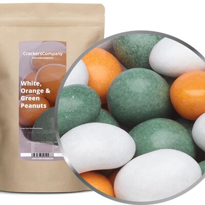 Arachidi di cioccolato colorate Arachidi bianche, arancioni e verdi. Unità di elaborazione con 8 pezzi. u. Contenuto 750 g