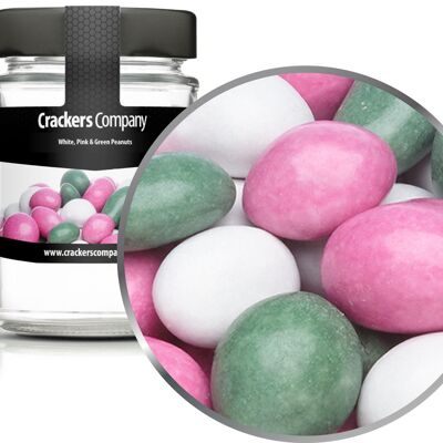 Arachidi di cioccolato colorate Arachidi bianche, rosa e verdi. Confezione da 45 pezzi. u. Contenuto 110 g