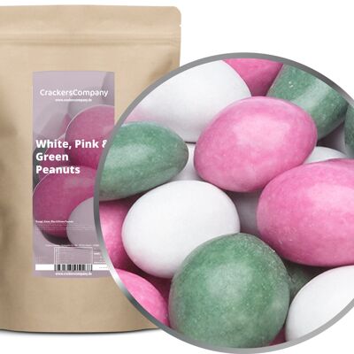 Cacahuetes de chocolate de colores Cacahuetes blancos, rosados y verdes. PU con 8 piezas. Ud. 750 g de contenido