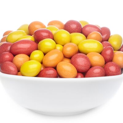 Arachidi di cioccolato colorate, arachidi gialle, arancioni e rosse PU con 1 pezzo. u. Contenuto 5000 g per pezzo.
