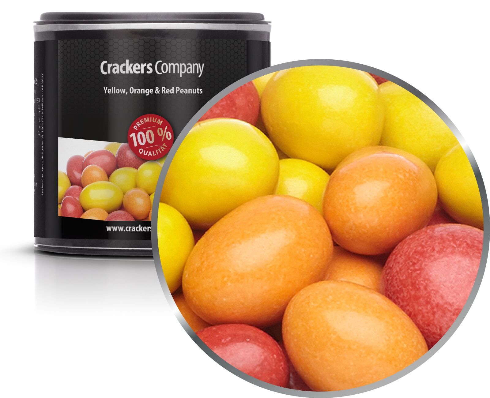 Arachidi di cioccolato colorate, arachidi gialle, arancioni e rosse PU con 36 pezzi. u. Contenuto 110 g per pezzo.